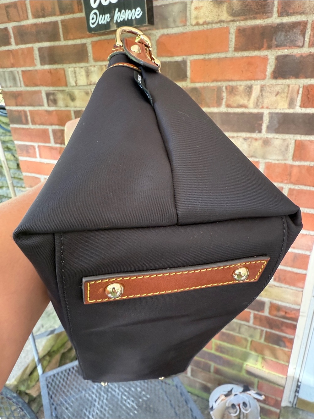DOONEY AND BOURKE WAYFARER BLACK NYLON SATCHEL HANDBAG CROSSBODY PURSE - Picture 9 of 10